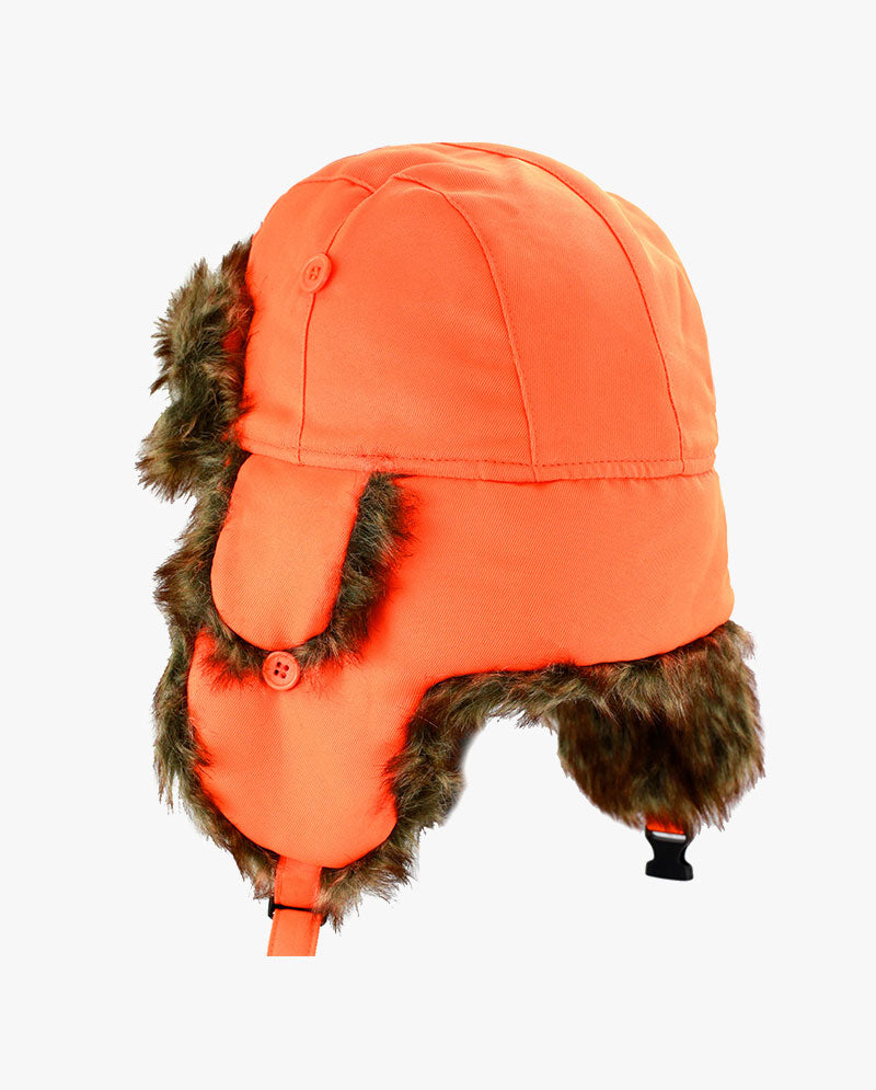 The Hat Depot - Plain Faux Fur Aviator Trapper