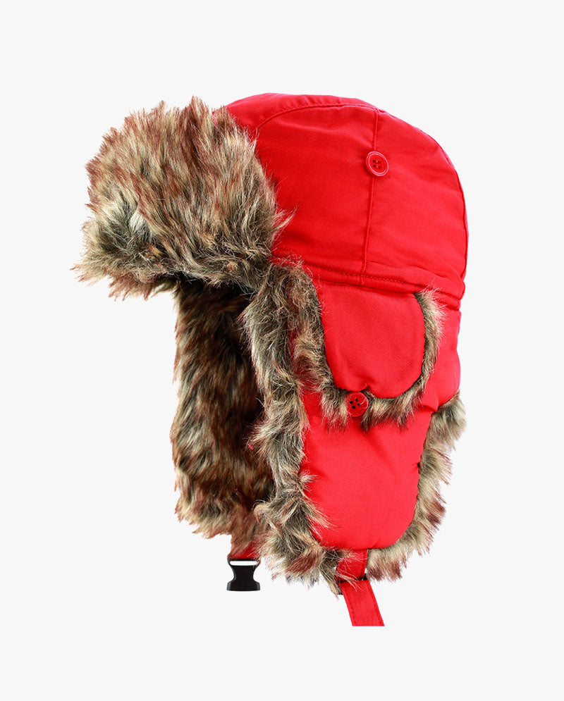 The Hat Depot - Plain Faux Fur Aviator Trapper