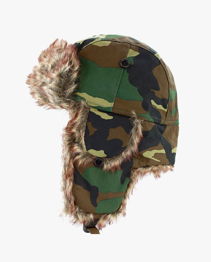 The Hat Depot - Plain Faux Fur Aviator Trapper