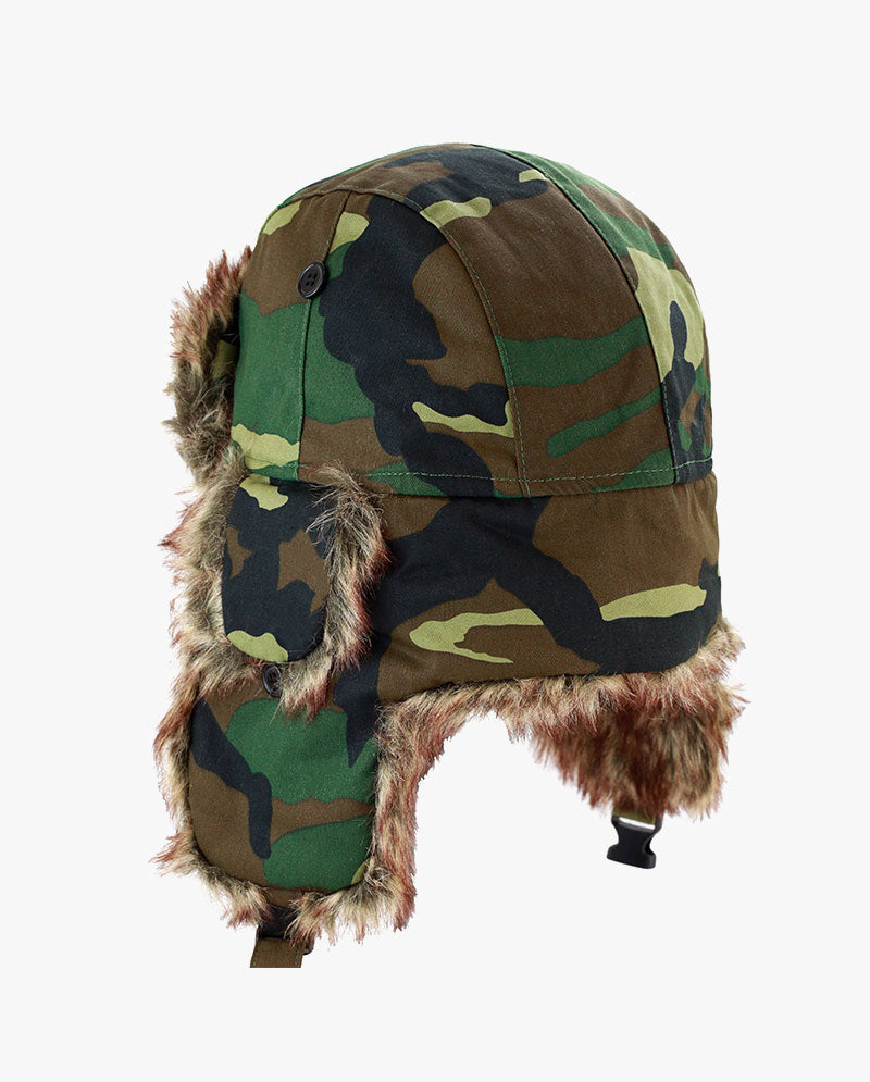 The Hat Depot - Plain Faux Fur Aviator Trapper