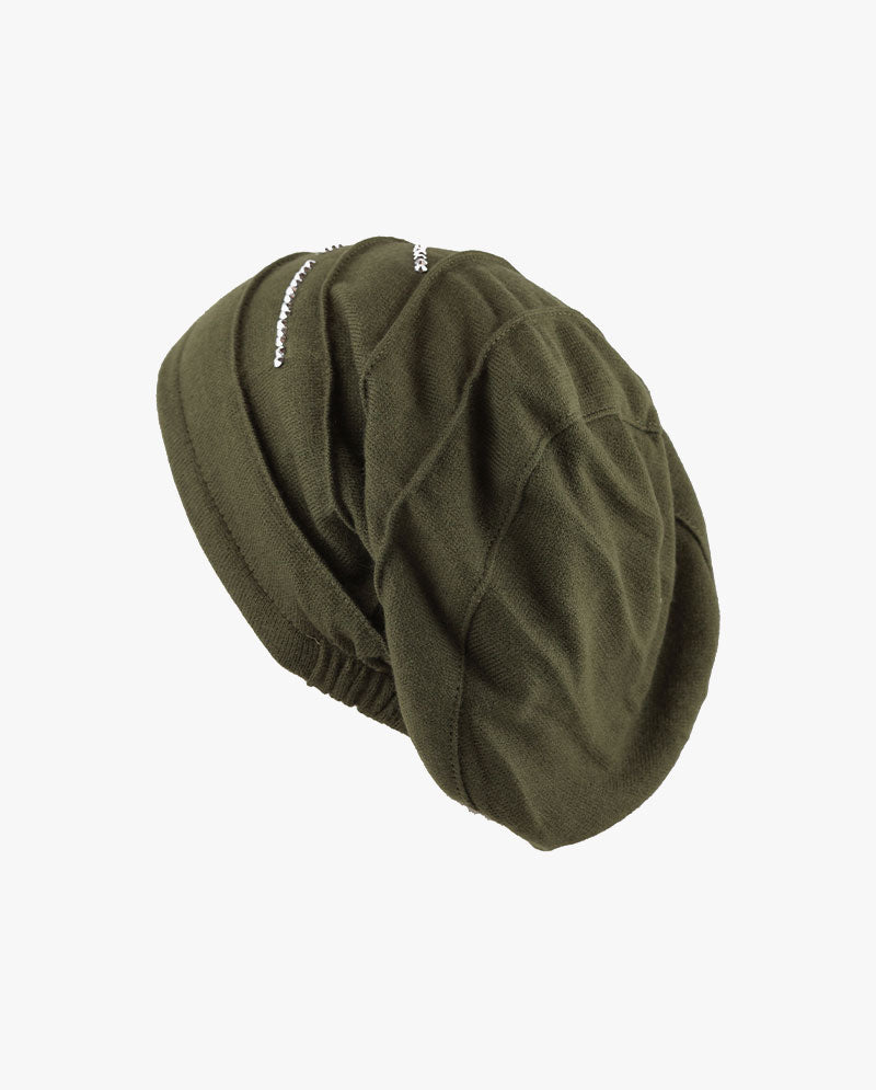 The Hat Depot - Handmade Sun Fleece Lined Slouchy Baggy Beanie