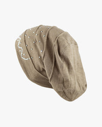 The Hat Depot - Handmade Ribbon Baggy Fleece Lined Slouch Beanie Hat