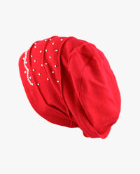The Hat Depot - Handmade Ribbon Baggy Fleece Lined Slouch Beanie Hat