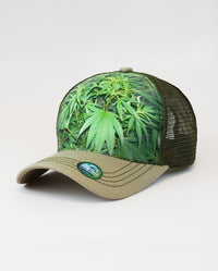 The Hat Depot - Leaf Design Mesh Trucker Cap