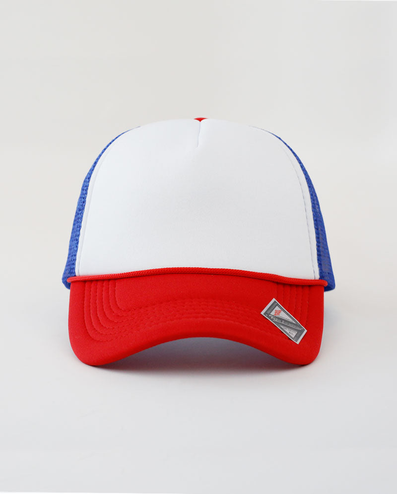 The Hat Depot - Sponge White Front Trucker Cap