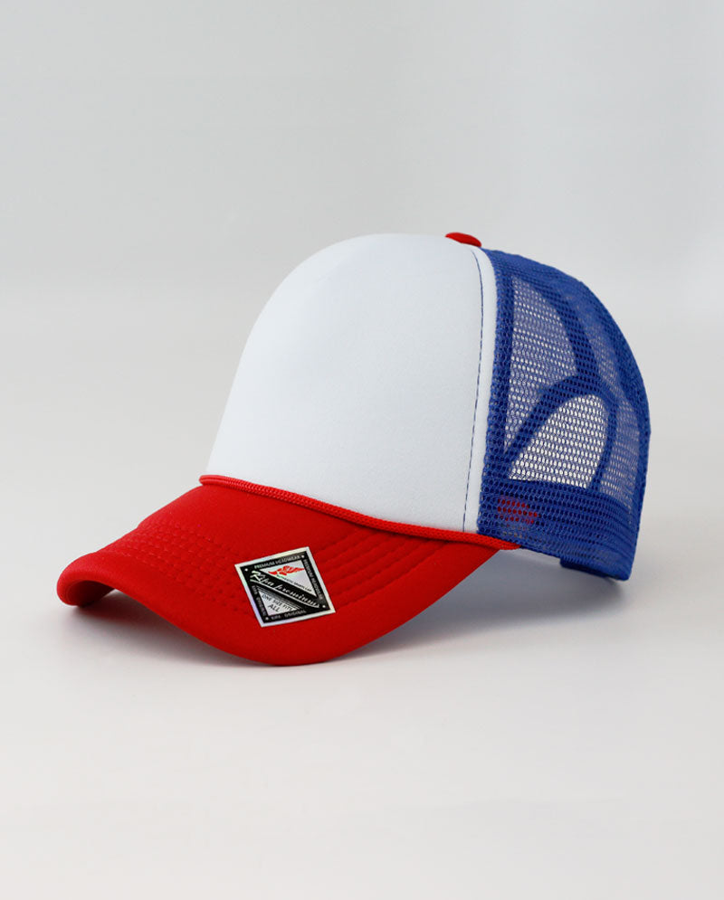 The Hat Depot - Sponge White Front Trucker Cap