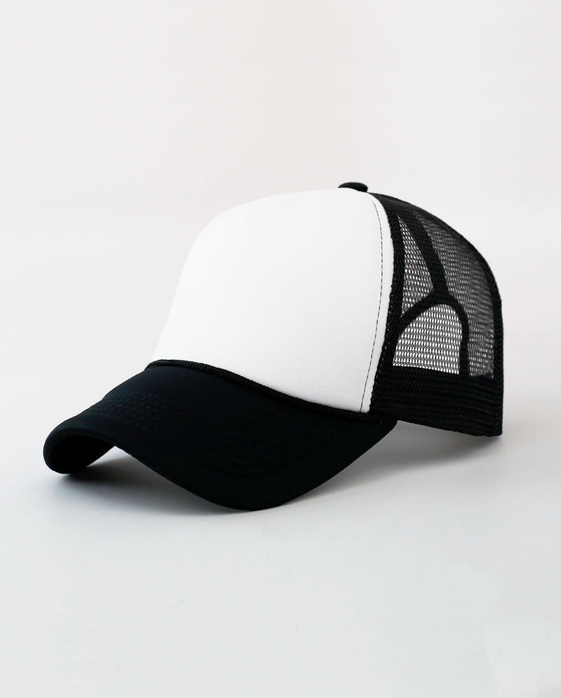 The Hat Depot - Sponge White Front Trucker Cap