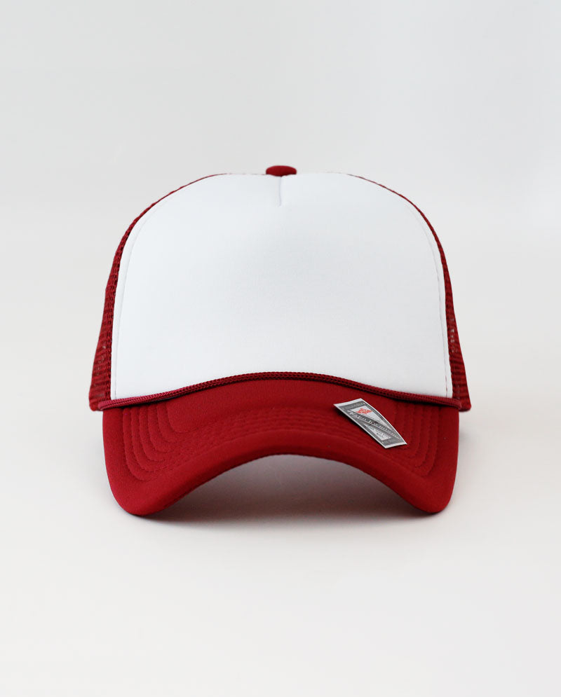 The Hat Depot - Sponge White Front Trucker Cap