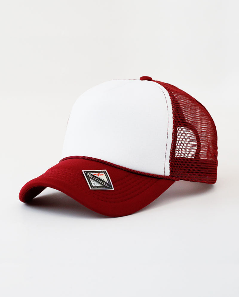 The Hat Depot - Sponge White Front Trucker Cap
