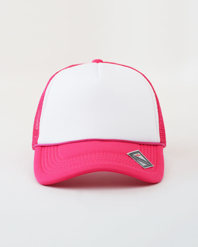 The Hat Depot - Sponge White Front Trucker Cap