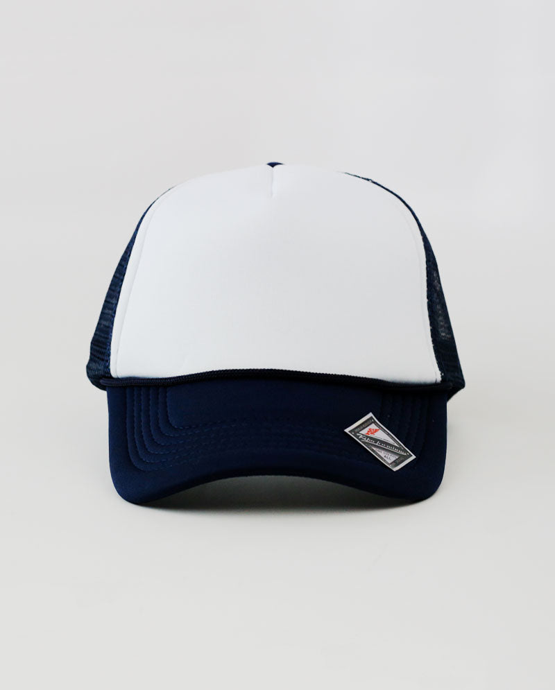 The Hat Depot - Sponge White Front Trucker Cap