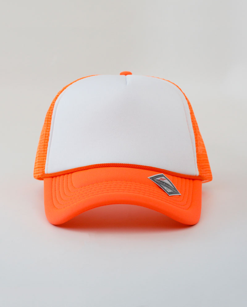 The Hat Depot - Sponge White Front Trucker Cap