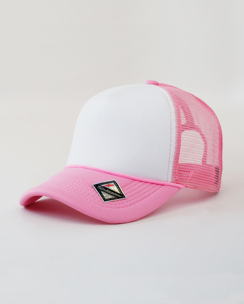 The Hat Depot - Sponge White Front Trucker Cap