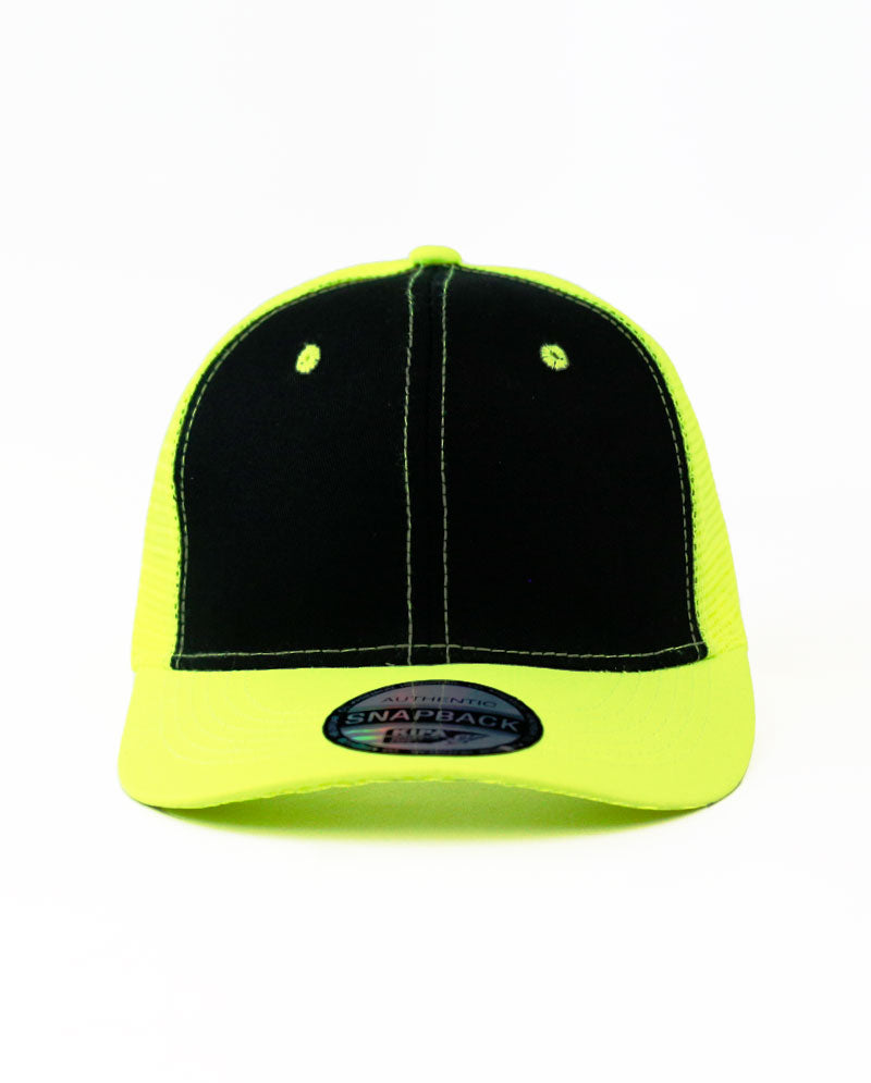 The Hat Depot - Cotton Mesh Back Two Tone Snapback Trucker Cap