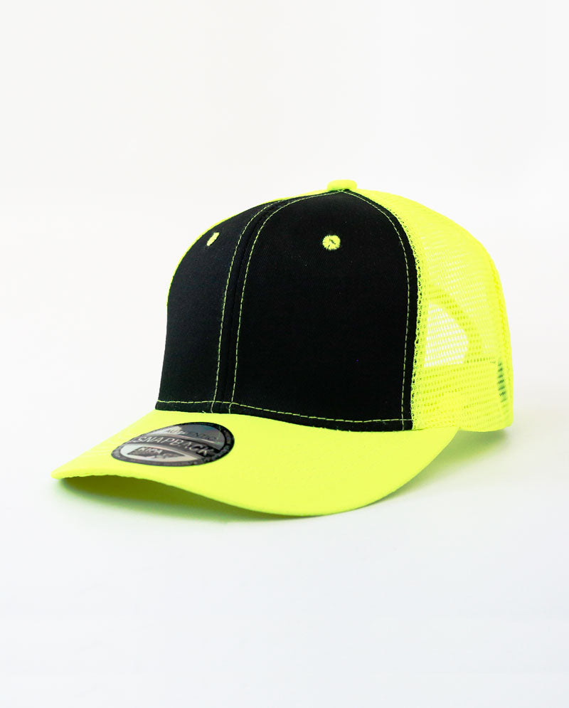 The Hat Depot - Cotton Mesh Back Two Tone Snapback Trucker Cap