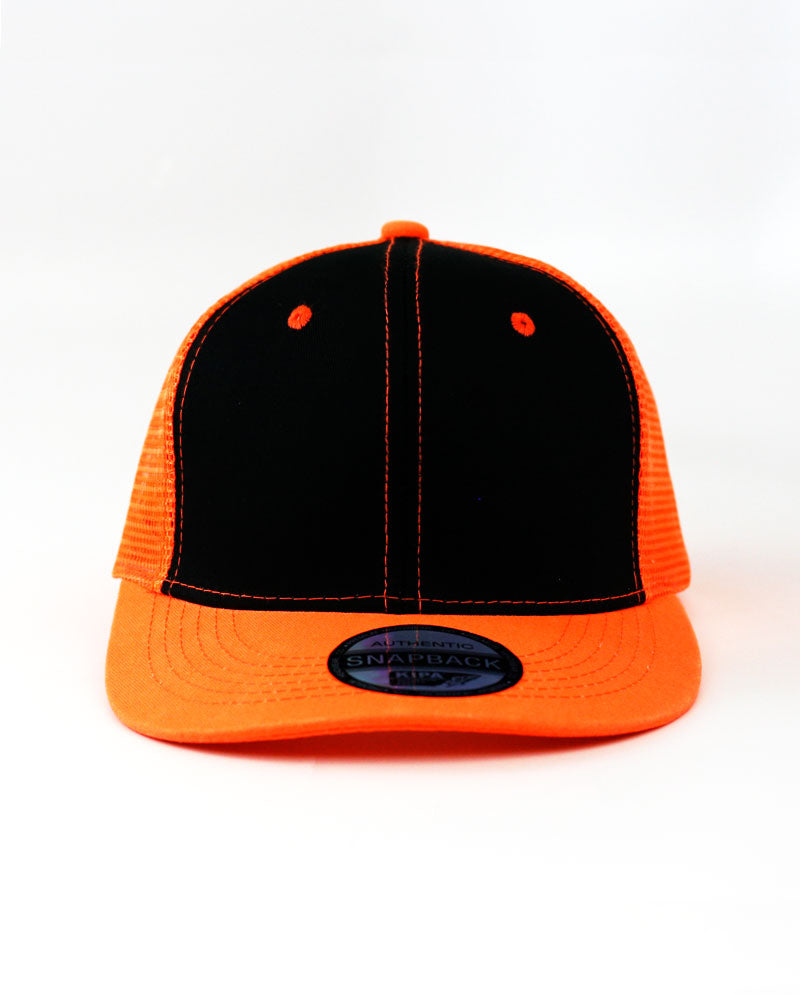 The Hat Depot - Cotton Mesh Back Two Tone Snapback Trucker Cap