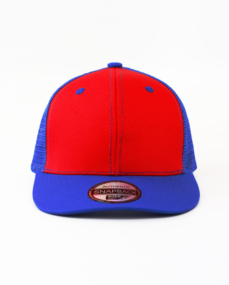 The Hat Depot - Cotton Mesh Back Two Tone Snapback Trucker Cap