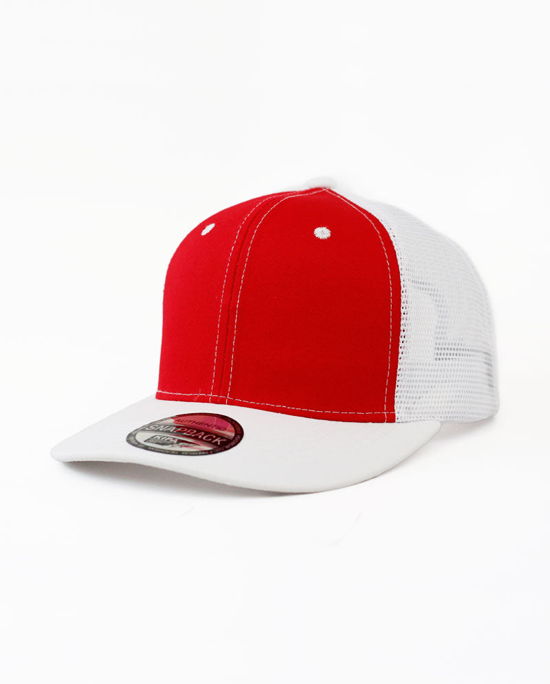 The Hat Depot - Cotton Mesh Back Two Tone Snapback Trucker Cap