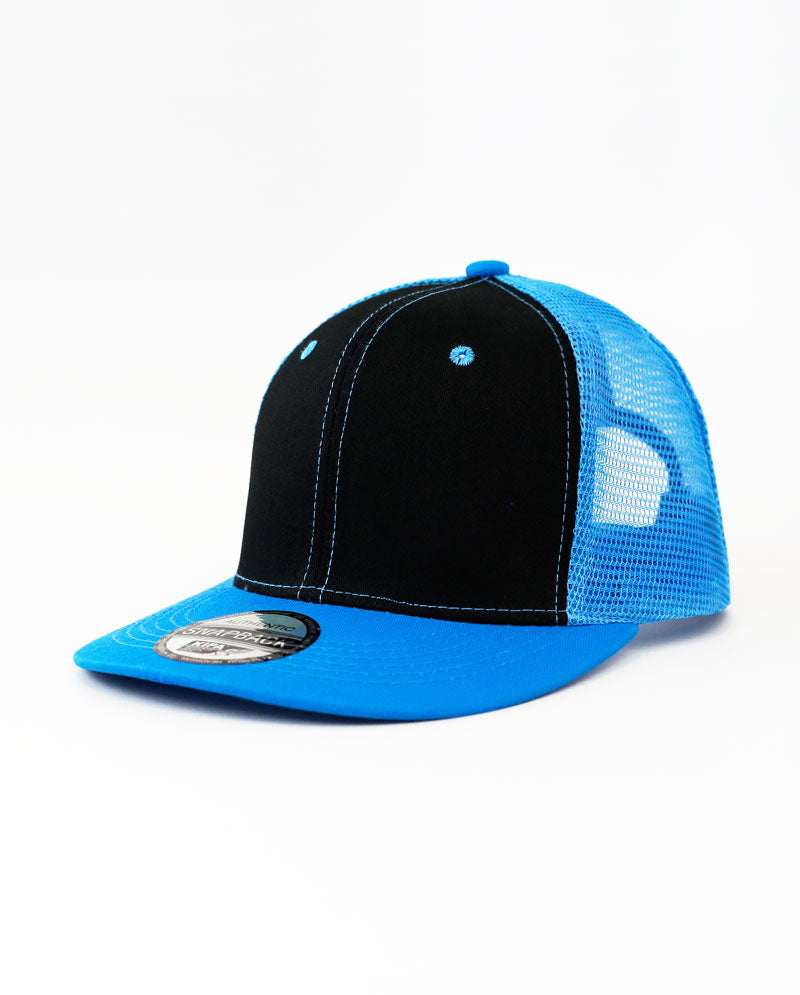 The Hat Depot - Cotton Mesh Back Two Tone Snapback Trucker Cap