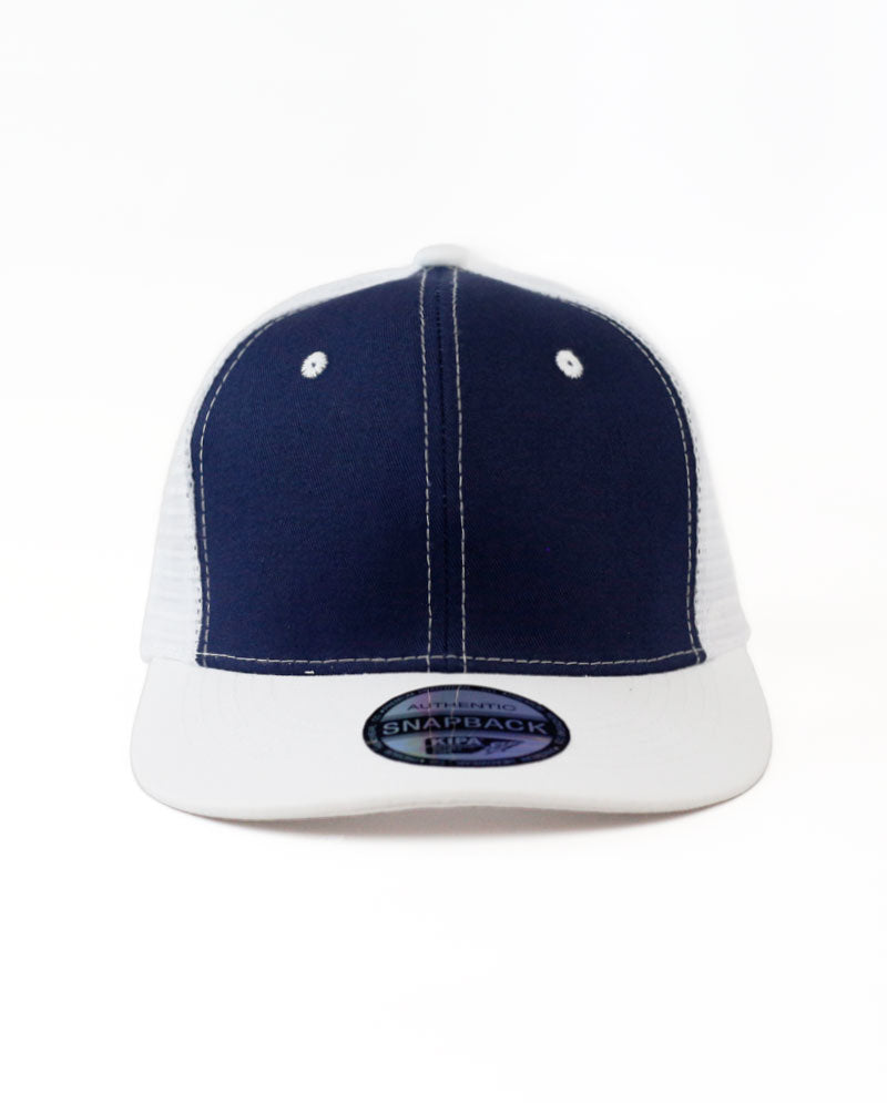 The Hat Depot - Cotton Mesh Back Two Tone Snapback Trucker Cap