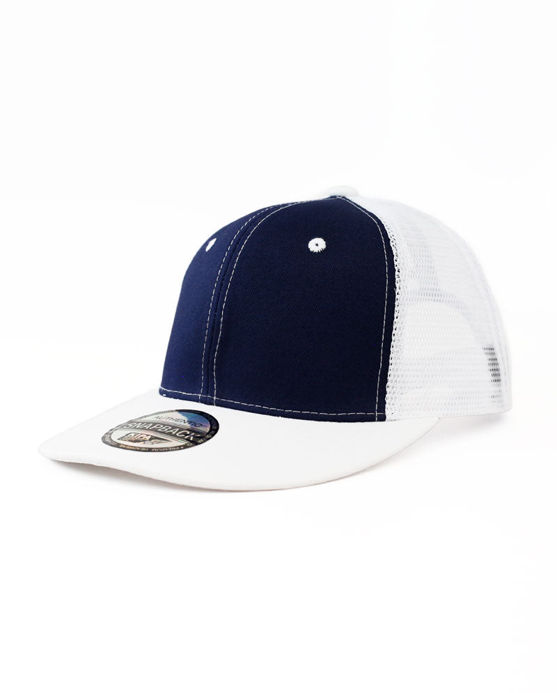 The Hat Depot - Cotton Mesh Back Two Tone Snapback Trucker Cap