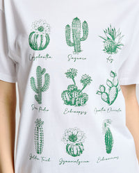 OG - Premium Quality 100% Cotton Cactus Graphic Boyfriend Tunic Tee Short Sleeve Crew