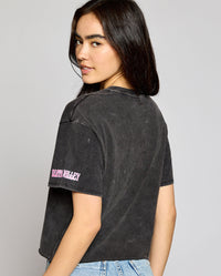OG - Premium Quality 100% Cotton 'DEATH VALLEY' Mineral Washed Short Sleeve Cropped Tee Raw Edge