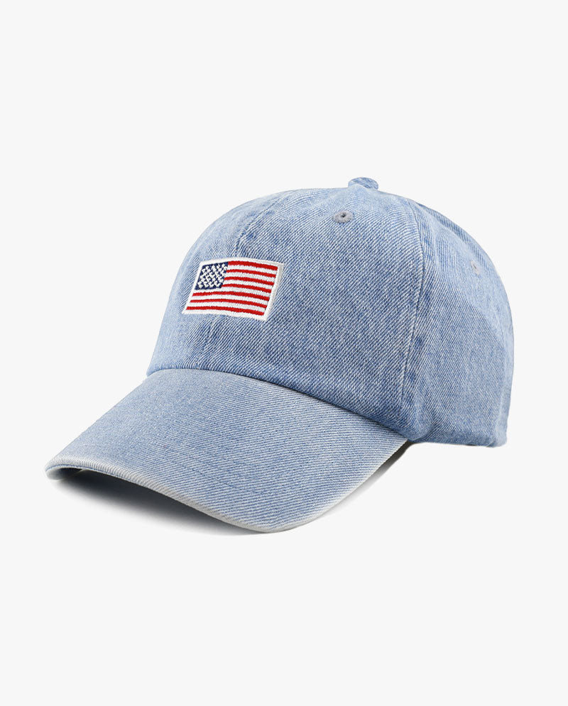 The Hat Depot - Embroidered USA Flag Baseball Cap