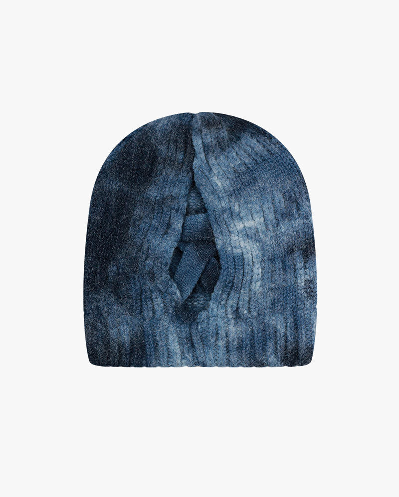 Black Horn - Tie Dye Ponytail Knit Beanie