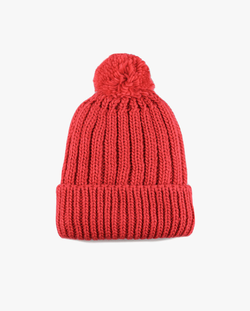 The Hat Depot - Straight Winter Knit Pom Beanie 3060