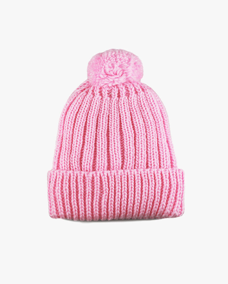 The Hat Depot - Straight Winter Knit Pom Beanie 3060