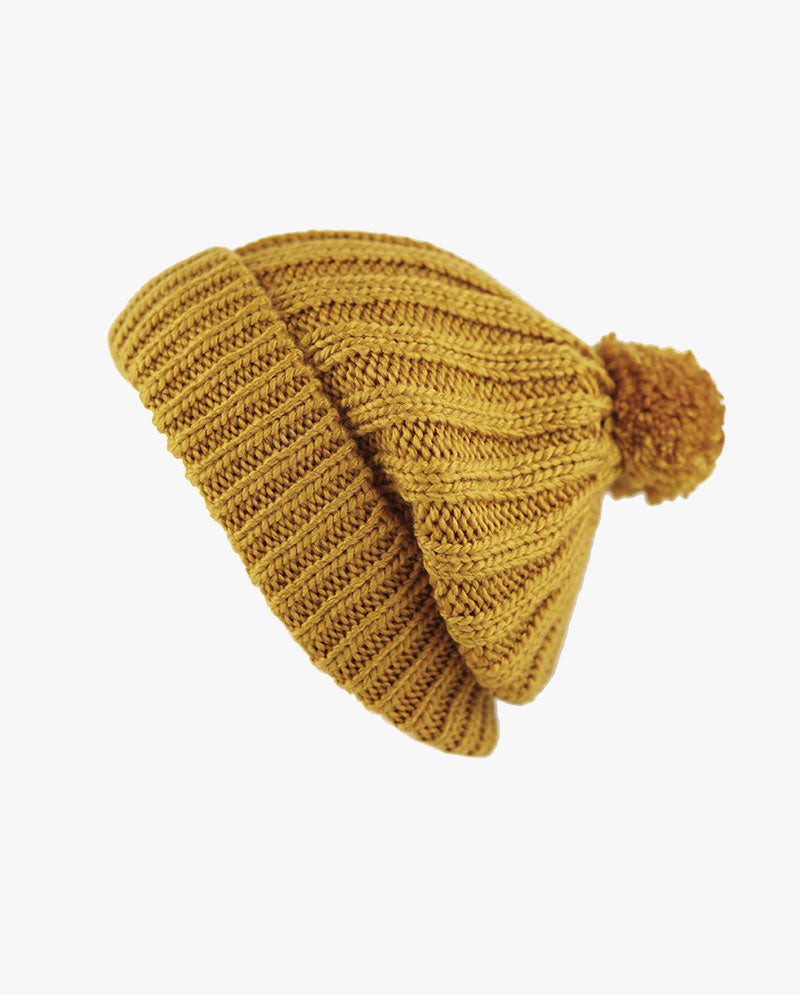 The Hat Depot - Straight Winter Knit Pom Beanie 3060