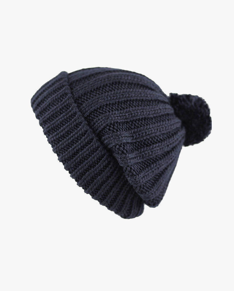 The Hat Depot - Straight Winter Knit Pom Beanie 3060