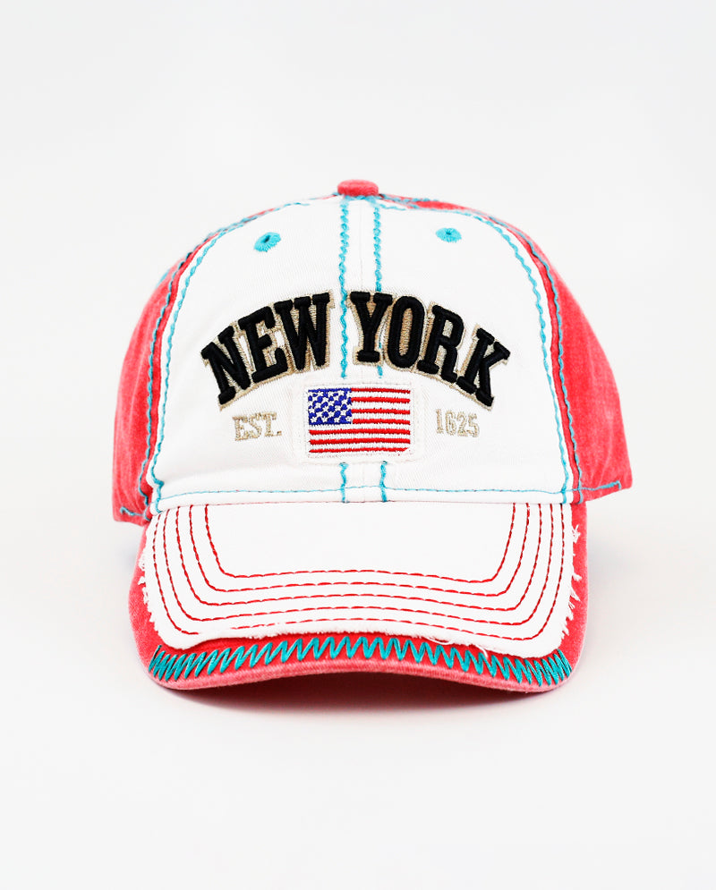 The Hat Depot - Thick Stitch 1625 NEW YORK Baseball Cap