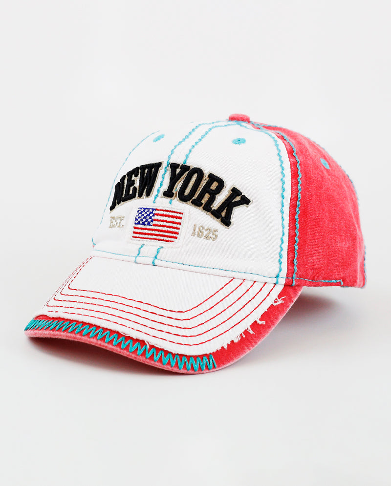 The Hat Depot - Thick Stitch 1625 NEW YORK Baseball Cap