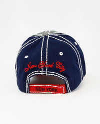 The Hat Depot - Thick Stitch NEW YORK & Flag Baseball Cap