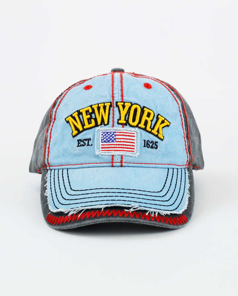 The Hat Depot - Thick Stitch 1625 NEW YORK Baseball Cap