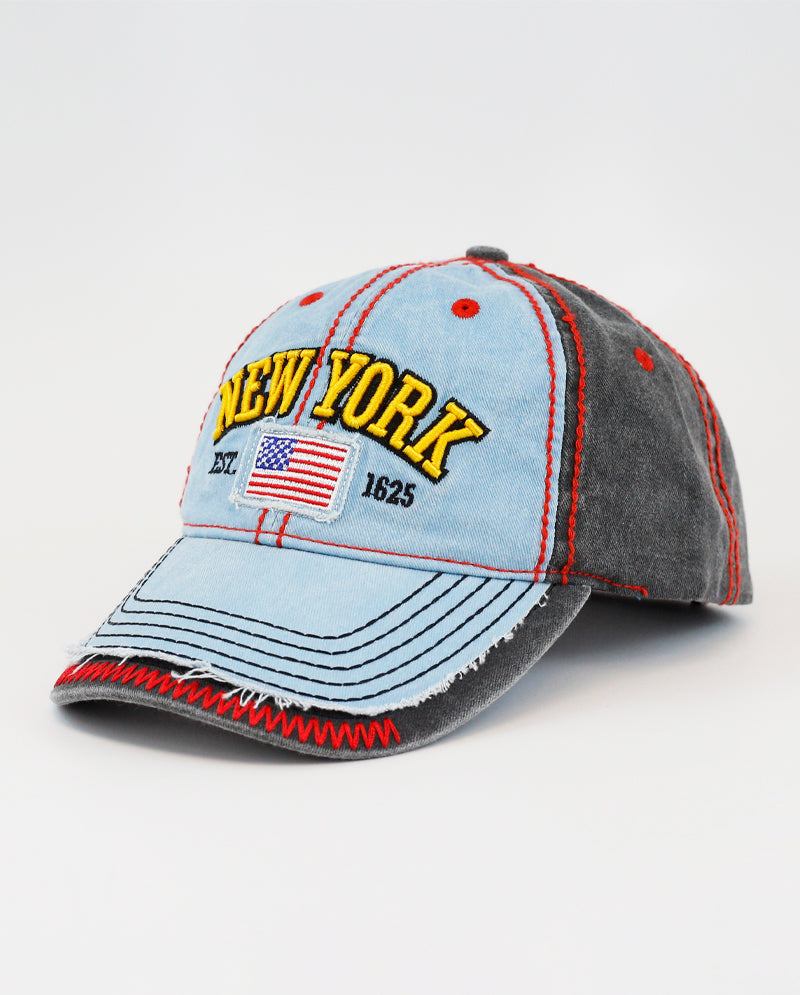 The Hat Depot - Thick Stitch 1625 NEW YORK Baseball Cap