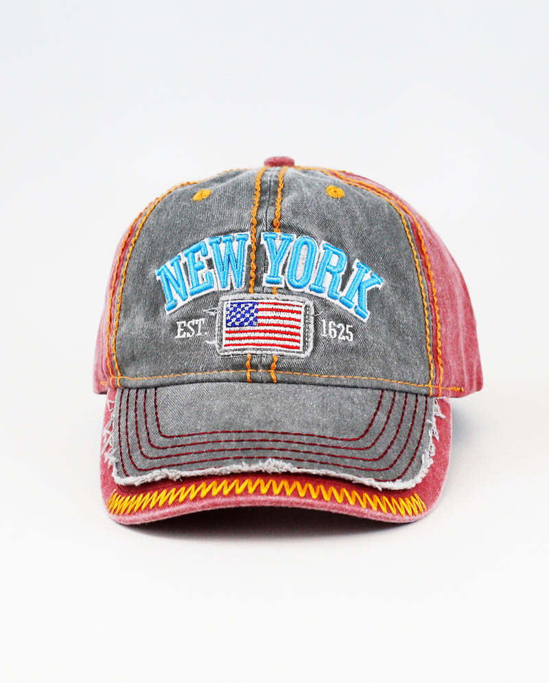 The Hat Depot - Thick Stitch 1625 NEW YORK Baseball Cap