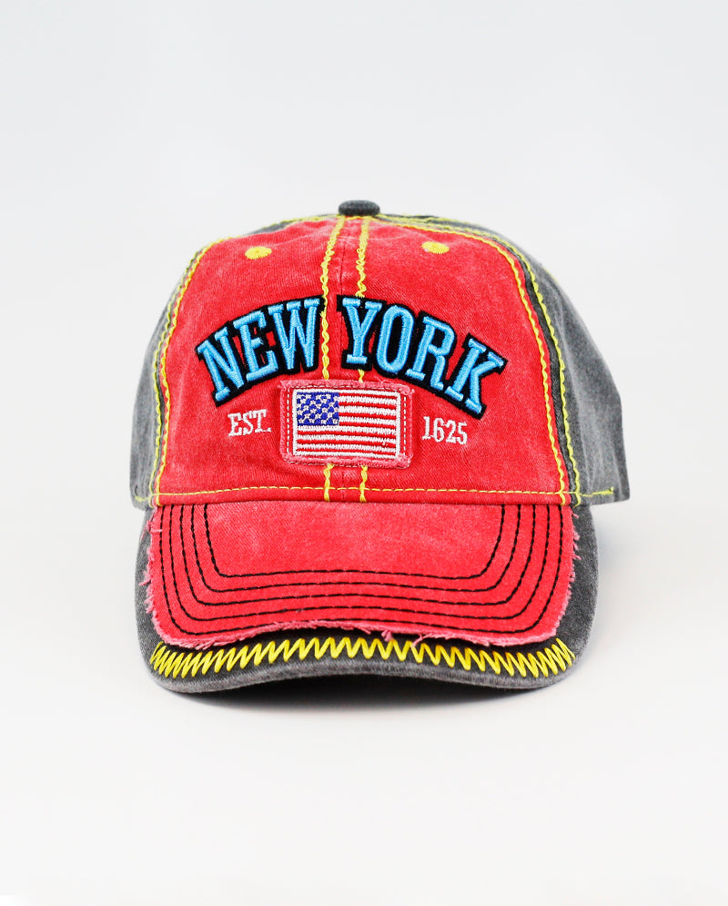 The Hat Depot - Thick Stitch 1625 NEW YORK Baseball Cap