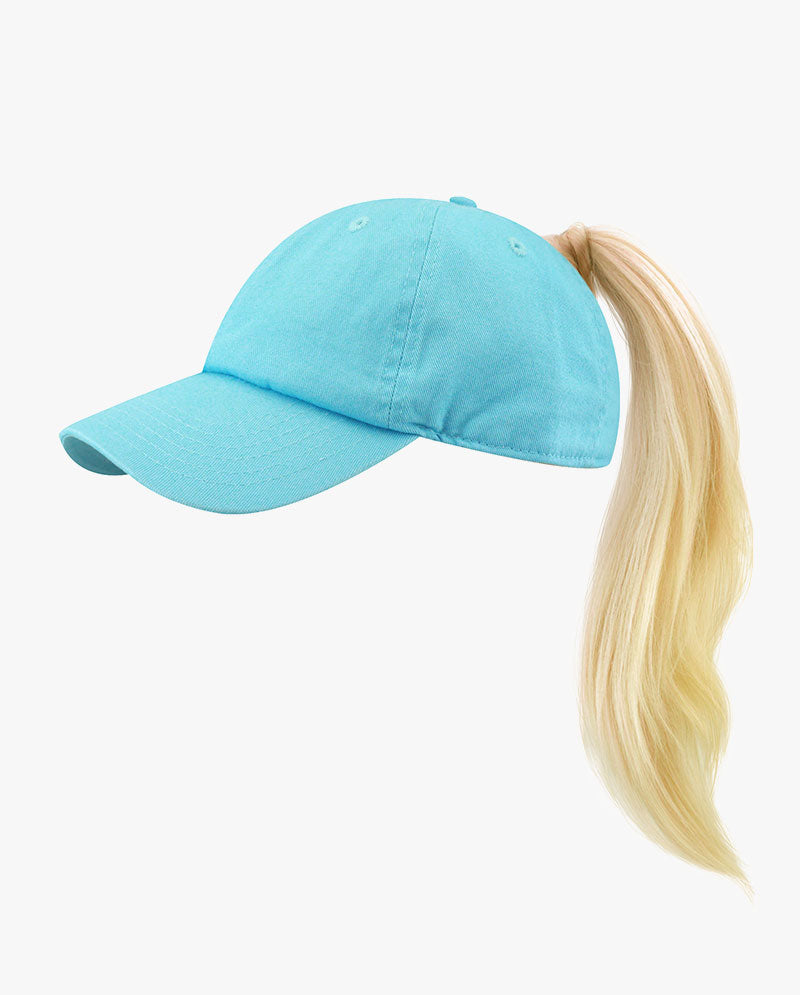 The Hat Depot - Washed Cotton Low Profile Ponytail Cap