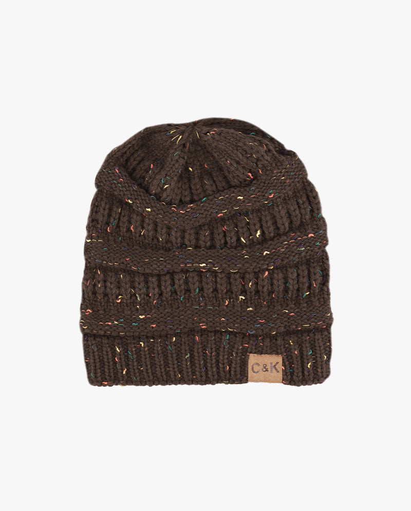 The Hat Depot - Multi Color Stretch Cable Knit Chunky Beanie