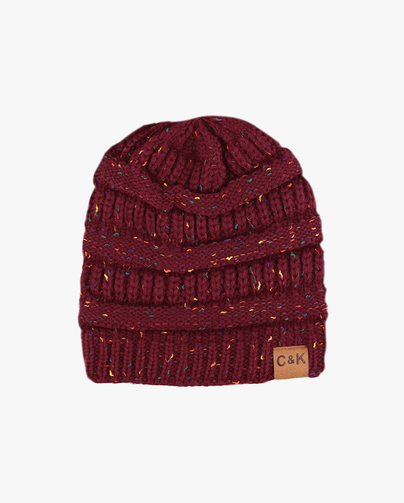 The Hat Depot - Multi Color Stretch Cable Knit Chunky Beanie