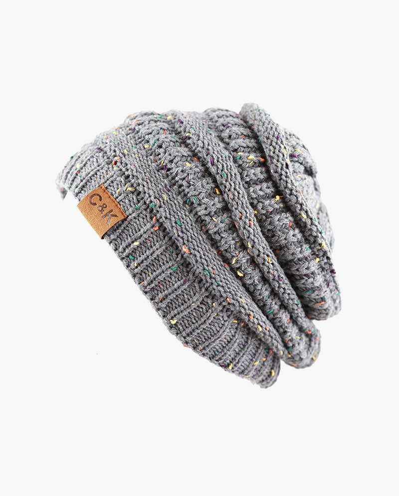 The Hat Depot - Multi Color Stretch Cable Knit Chunky Beanie