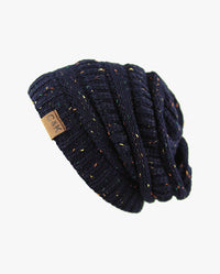 The Hat Depot - Multi Color Stretch Cable Knit Chunky Beanie