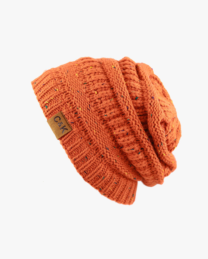 The Hat Depot - Multi Color Stretch Cable Knit Chunky Beanie