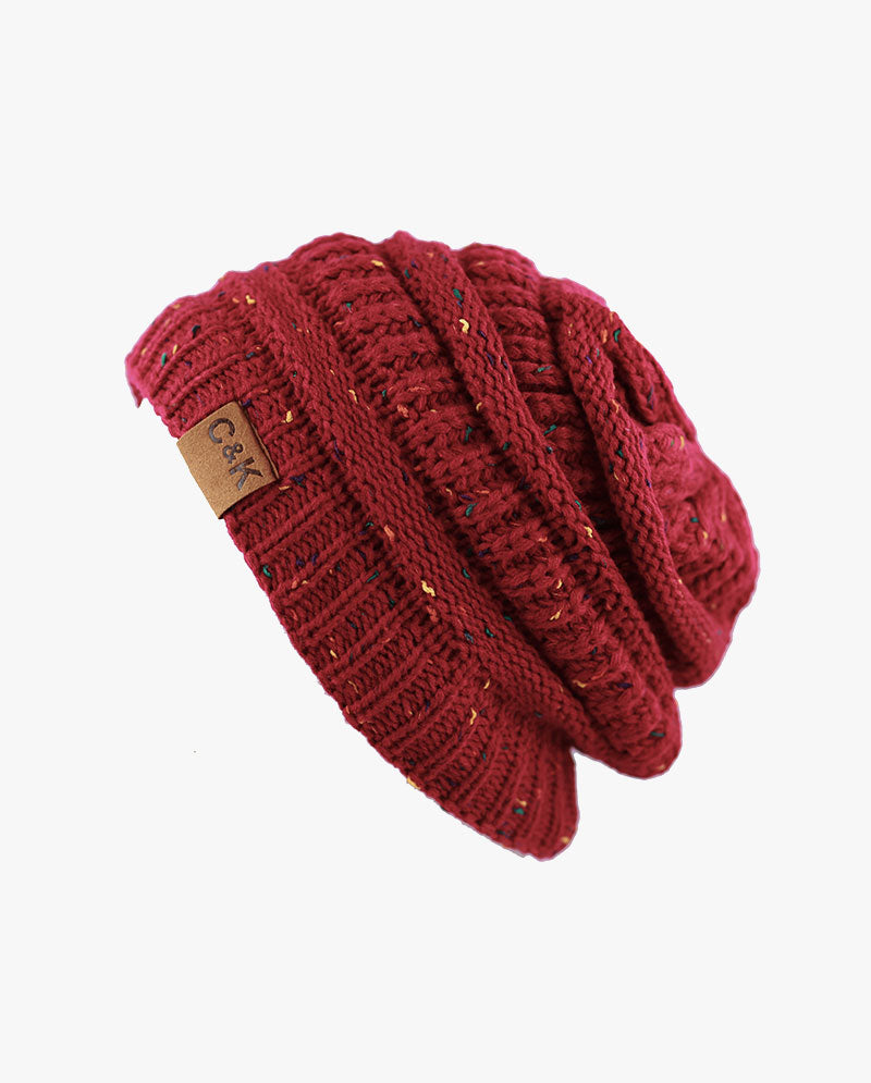 The Hat Depot - Multi Color Stretch Cable Knit Chunky Beanie