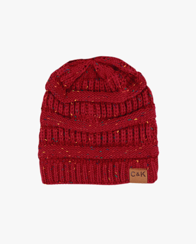 The Hat Depot - Multi Color Stretch Cable Knit Chunky Beanie