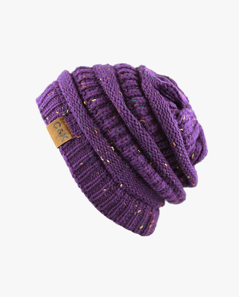 The Hat Depot - Multi Color Stretch Cable Knit Chunky Beanie