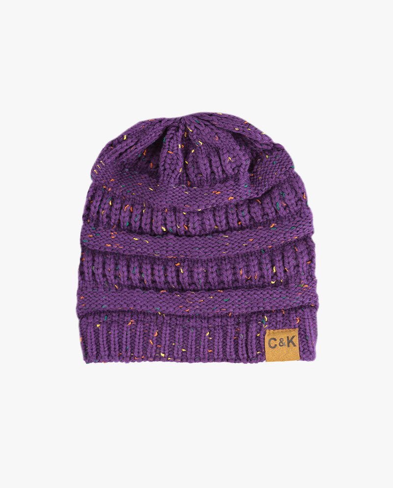 The Hat Depot - Multi Color Stretch Cable Knit Chunky Beanie